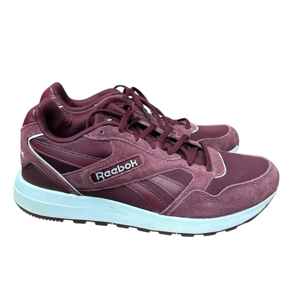 Reebok Burgundy Suede Leather Sneakers Shoes Womens 11 Wide 42.5